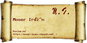 Moser Irén névjegykártya