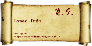 Moser Irén névjegykártya